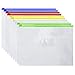 JPSOR 10pcs Poly Zip Envelope Files 5 Color Zippers, Letter Size