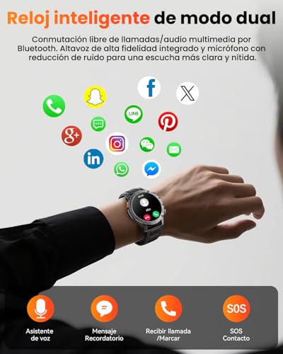 Karchilor Men's Smart Watch, 1000 mAh Battery/1.7 Inch Smartwatch with Bluetooth Calls, Heart Rate Monitor, Sleep Monitor, 100+ Sports Modes, Pedometer Bracelet Activity Android iOS (Black)
