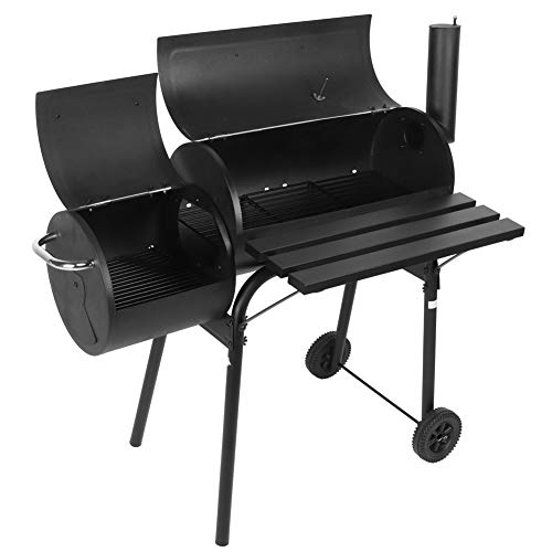 Holzkohle Grillwagen, Holzkohlegrillwagen, Holzkohlegrill, Grillkamin, Barbecue Grill mit Deckel, Dual-Scale-Thermometer…