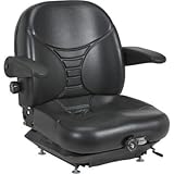 Milsco Highback Suspension Seat with Arm Rests - Black, Model Number V-5300