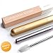 Eco-Pals | Collapsible Straw, Reusable Straws with Case Stainless Steel Metal Straws Folding Straw Drinking +1 Cleaning Brush (Rose Gold)