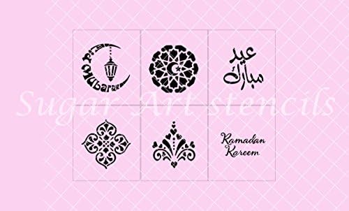 Ramadan Eid Mubarak cookie stencils set of 6 Islamic designs SL20102