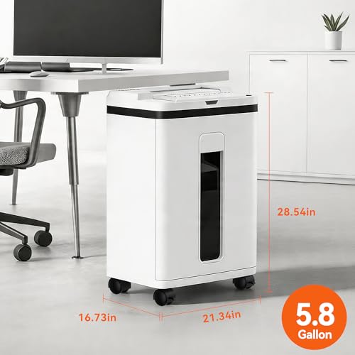 Boyuevi - Trituradora de papel de alimentación automática de 200 hojas resistente, 40 minutos sin parar, trituradora de papel comercial para oficina en casa, trituradora de micro corte con ruedas, P-5