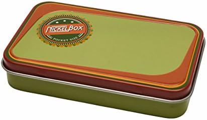 NickelBox - Top quality pocket size tin container Nickel Box tobacco case pouch (Classic Green-Brown)