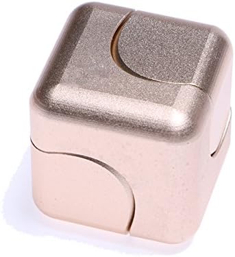 JEPN Rubik's cube shape Hand Spinner EDC Toy, Stainless Steel Hybrid Bearings ,R188 The Bearings can be Removable and Replaced.,elieves your stress, ADHD, anxiety, improve focus and attention(Gold)