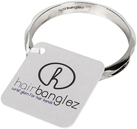 Hairbanglez Brushed Metal Fashion Hair Band Bracelet - Shiny Silver