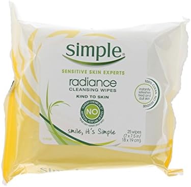 Simple Radiance Cleansing Facial Wipes, 25 ea - 2pc