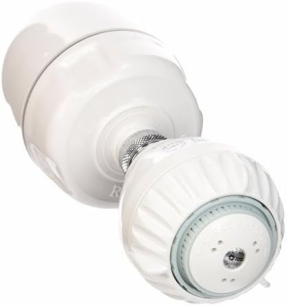 Commercial Water Distributing RAINSHOWR-CQ-1000-MS Shower Filter System with Pro Massaging Shower Head - White