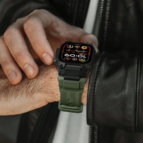 Bandletic Compatible with Apple Watch Band Ultra 3 2 1 49mm, Soft Silicone Sport Comfort Resistant Breathable Band with Protective Film, Only for iWatch Ultra 49mm Bands for Men Women