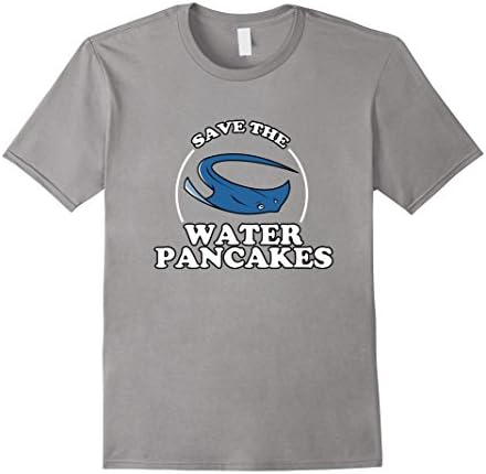 Men's Save The Water Pancakes T-Shirt | Ray Sea Pancakes Meme Tee Small Slate