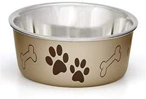 Loving Pets Metallic Bella Bowl, Medium, Champagne