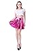 HDE Women's Solid Color Metallic Flared Pleated Club Skater Skirt Hot Pink - M