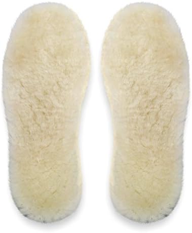 Happystep Genuine Sheepskin Insoles - Premium Lambswool and Sheepskin Top Layer, Felt Bottom for Ultimate Warmth, Comfort and Cushioning (Women 8)