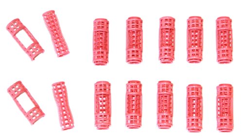 12pc small mini tiny snap on (clip-on) hair rollers pin…