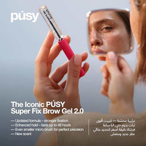 PÚSY Clear Eyebrow Gel, 5ml with Vitamin B5 - Extreme 48H Hold Waterproof Brow Lamination Kit Effect, Flake-Free Clear Finish