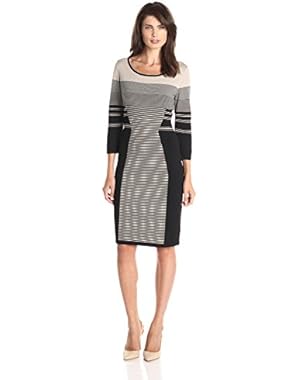 Calvin Klein Women's Long-Sleeve Mixed Stripe Dress