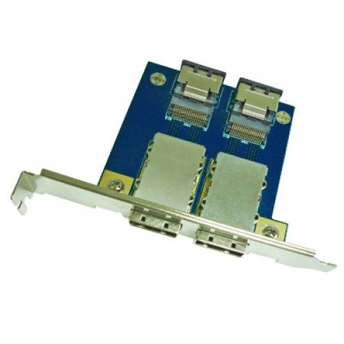 Dual Mini SAS SFF-8088 to Mini SAS SFF-8087 adapter in PCI bracket