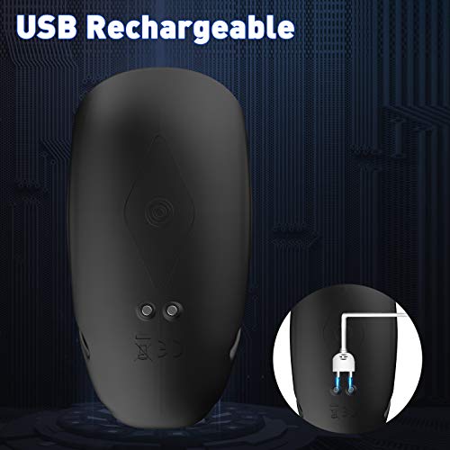 Urnight Penis Vibrator Male Masturbators Penis Massager with 8 Vibration Modes,Glans Trainer Masturbation for Retarded Ejaculation,Adjustable Vibrating Size Sex Toy for Male