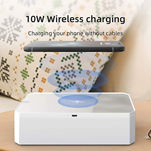 Luffyhh-Portable-UV-Lights-Sanitizer-Wireless-Charger-for-Mobile-Phone-QI-Wireless-Charging-Sterilizer-Cleaner-Box-Disinfector-75W-10W-15W-for-All-Qi-Enabled-Cellphone-Watch-White