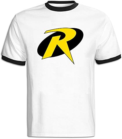 HUANGYUZ Men's Teen Titans Go Robin Logo O-Neck T-Shirt L Black