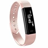 Toobur Slim Fitness Tracker Watch, Health Activity Tracker with Pedometer Calories Track and Sleep Monitor,Smart Wristband for Kids Women Men (Pink)