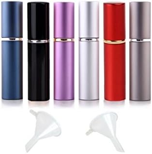 Xshelley 6ml Travel Portable Mini Refillable Perfume Scent Aftershave Atomizer Empty Spray Bottle with 2 Funnel Filler Set of 6pcs