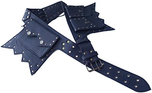 Earth Cultured | Leather Utility Belt | Black Winged Saddlebag, 5 Pocket | festival