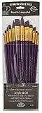 Royal Brush Manufacturing Royal and Langnickel Zip N' Close 12-Piece Brush Set, Firm Burgundy Taklon