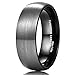 King Will DUO 8mm Black Dome Tungsten Carbide Wedding Band Ring Enamel Polished Finish Comfort Fit
