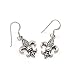 925 Sterling Silver Filigree Fleur De Lis Dangle Hook Earrings