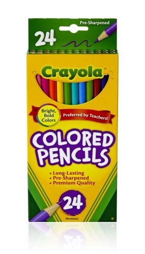Crayola 色鉛筆セット フルサイズ 非毒性 色鉛筆 タックボックス入り 厚さ3.3mm 24本セット B07HJH2769  