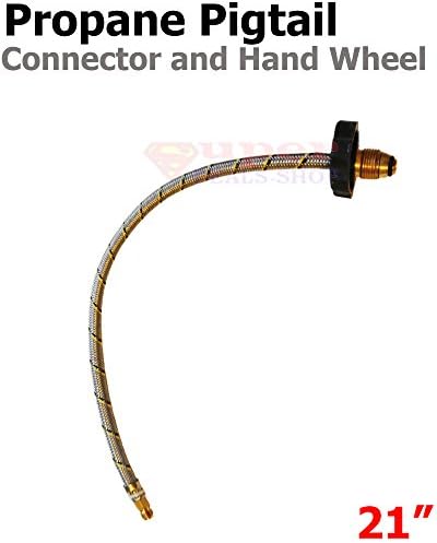 Pigtail Propane Hose Connector 1/4'' Inverted Male Flare Pigtail Hose Connector Propane Hose 21 inch Super-Deals-Shop