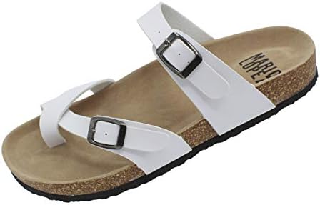 Alexis Bendel Men Double Buckle Straps Sandals Flip Flop Platform Footbed Sandals
