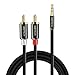 NIANWUDU 3.5mm to RCA Audio Auxiliary AUX Stereo Y Splitter Cable, 3.5 MM Convert to RCA Cable (3.3ft)