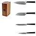 Ginsu Chikara Series Forged 5-Piece Japanese Knife Set, Black - Premium Cutlery Set with 420J Stainless Steel Kitchen Knives and Toffee Bamboo Block