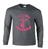 I Love Heart My Lineman Electrical Line Worker PLT Long Sleeve T-Shirt