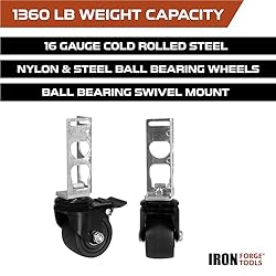 Iron Forge Tools Rolling Storage Rack Caster Wheels