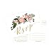 50 Blank Gold Floral RSVP Cards, RSVP Postcards No Envelopes Needed, Response Card, RSVP Reply, RSVP kit for Wedding, Rehearsal, Baby Bridal Shower, Birthday, Plain Bachelorette Party Invitations