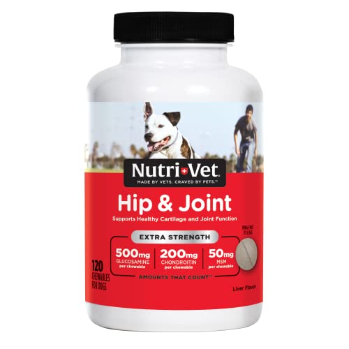 NutriVet Hip & Joint Chewable Dog Supplements Formulated with Glucosamine & Chondroitin for