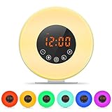 Alarm Clock, Wake Up Light With 6 Nature Sounds, FM Radio, Touch Control, Sunrise/Sunset Simulation and Aviation Aluminum Stent (White)
