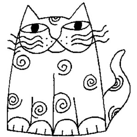 Art Stamps Lindsay Mason Swirl Cat Animal Stamp, Black