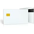 SLE4442 Chip Cards w/HiCo 2 Track Mag Stripe Blank White EMV Chip Cards with Hi-Co Magnetic Stripe PVC Blank Card Blank Smart Intelligent Card Contact IC Card (20PCS)