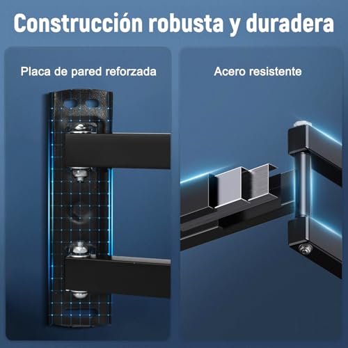 Soporte de TV, Base para Television Pared para Pantallas de 14”a 55”, TV Mount de Articulado Inclinable y Giratorio, Porta Television Movible,Universal Soporte hasta 25 kg, MAX VESA 400x400mm