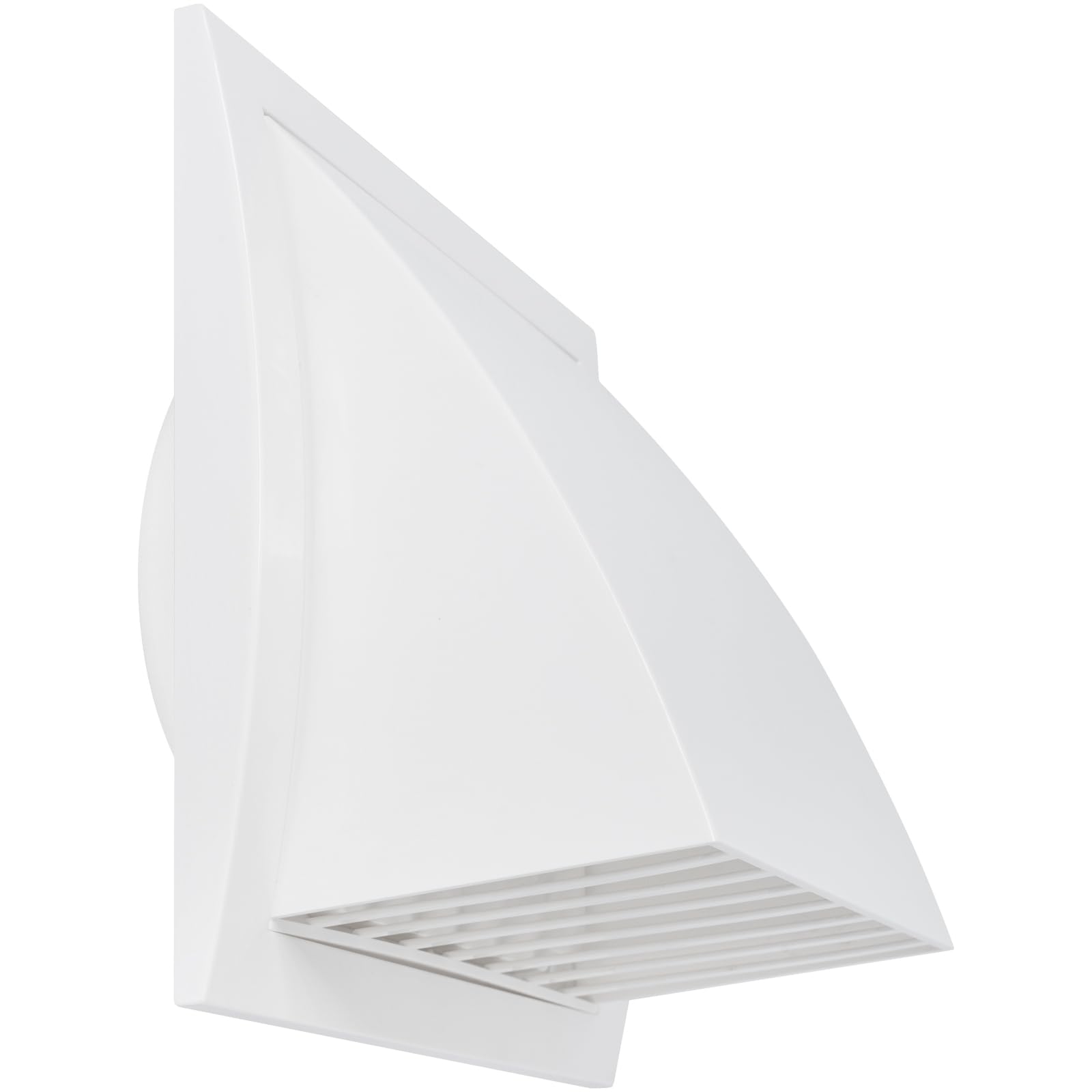 Repa Market 5 Inch (125 mm) Exhaust Hood Vent with Rain Cover & Backdraft Damper/White ABS Plastic Wall Duct Cap/Exterior Dryer Vent Outlet/Weatherproof Protective Grill/HVAC Exhaust Cover