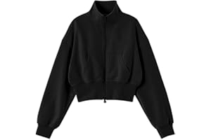 Dnzzs Sweatshirts for Teen Girls Zip Up Hoodie Fleece Pullover Zipper Collar Jacket Kids Cropped Hoodie with Thumb Holes