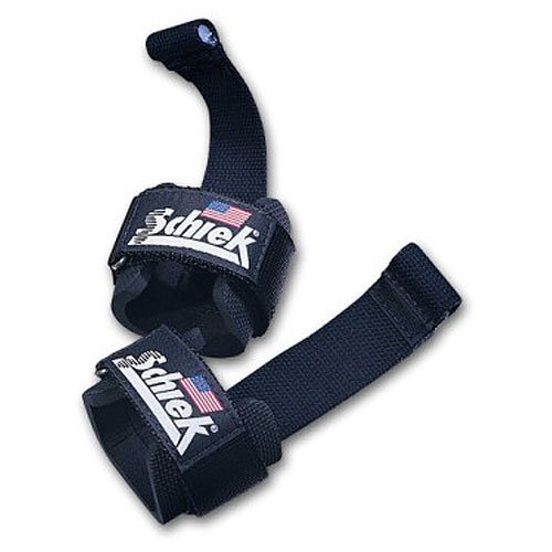 Schiek Wrist Support Power Lifting Straps w Dowel - Set of 2