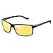 Polarized Night Driving Glasses Anti Glare Safety HD Night Vision Sunglasses (Black Frame1, Yellow)