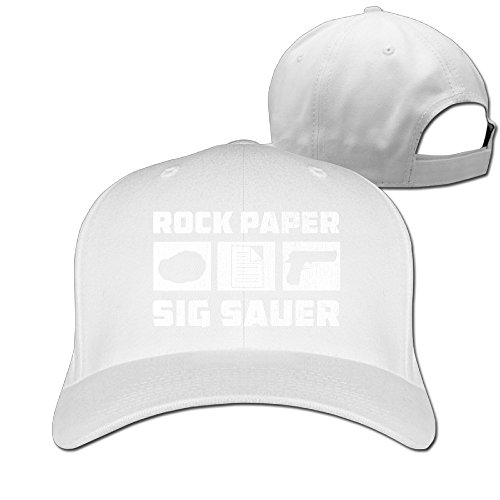 Adjustable Baseball Caps - Rock Paper Sig Sauer Gun