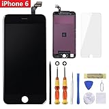 For Black iPhone 6 4.7 inch Screen Replacement Retian LCD Touch Screen Digitizer Fram Assembly Full Set with Tempered Glass Screen Protector + Tools + Instructions by Brinonac