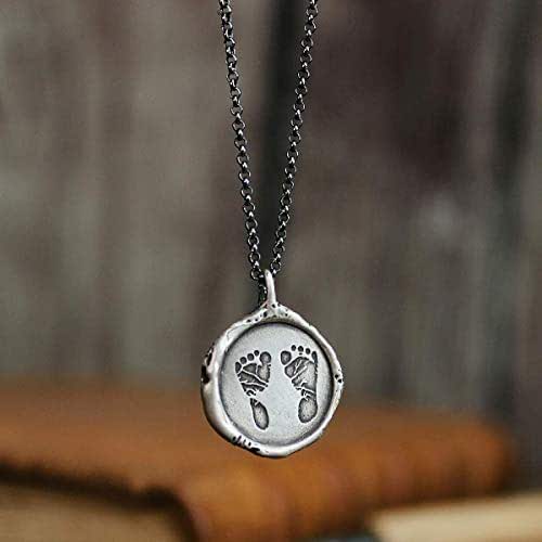 Baby Footprint Necklace, Personalized Child Footprint